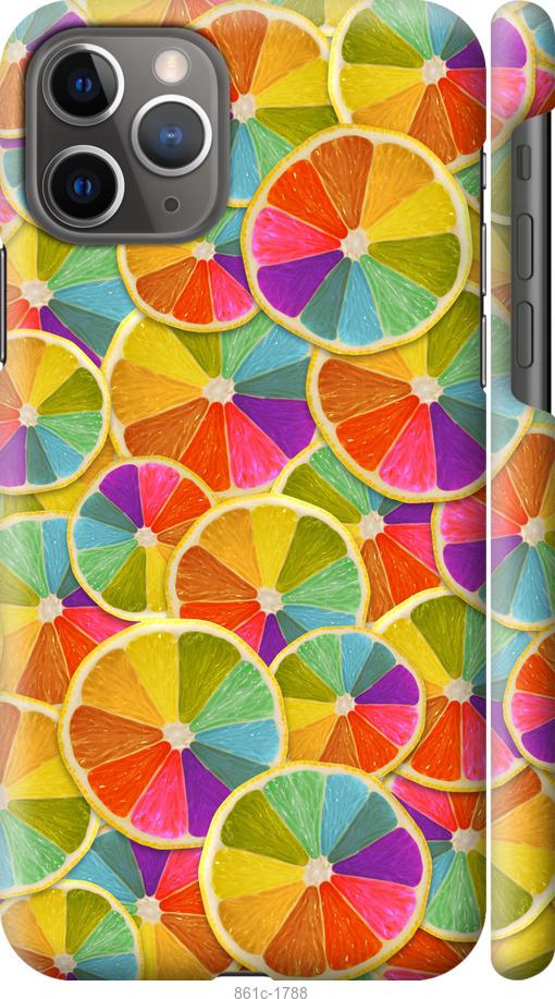 Чохол на iPhone 11 Pro Різнокольорові часточки лимона