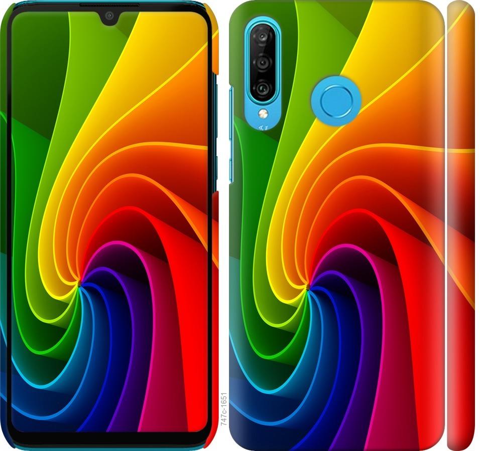 Чохол на Huawei P30 Lite Райдужний вихор