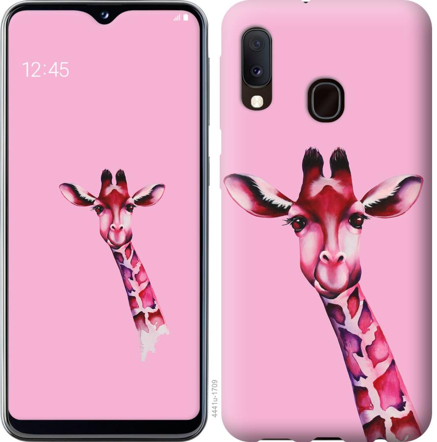 Чехол на Samsung Galaxy A10s A107F Розовая жирафа