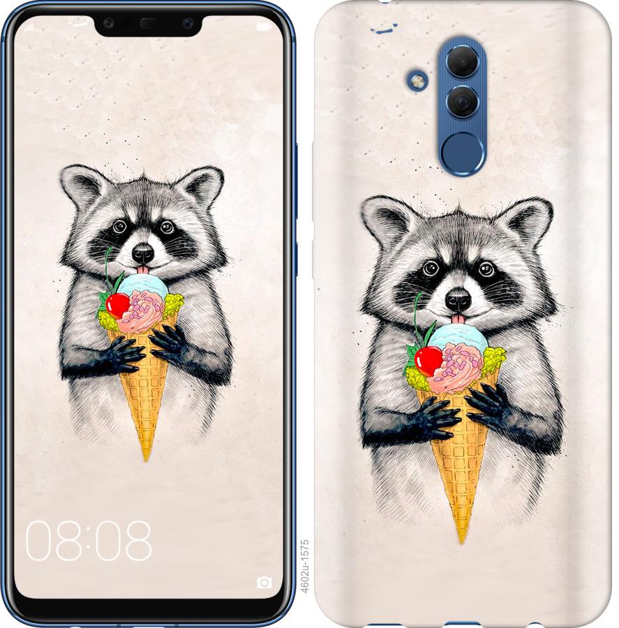 

Чохол на Huawei Mate 20 Lite Єнот з морозивом