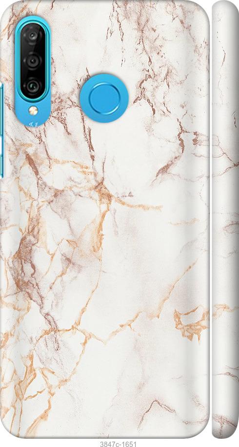 

Чехол на Huawei P30 Lite Белый мрамор
