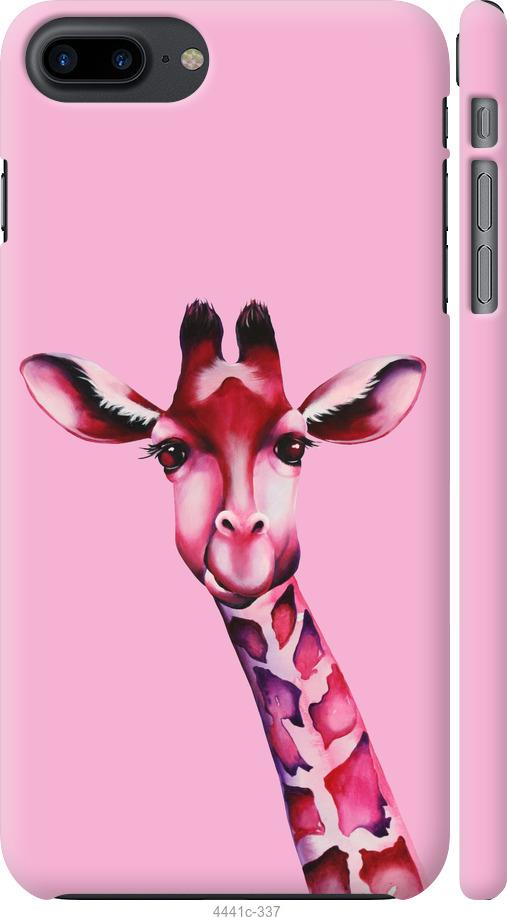 Чехол на iPhone 7 Plus Розовая жирафа