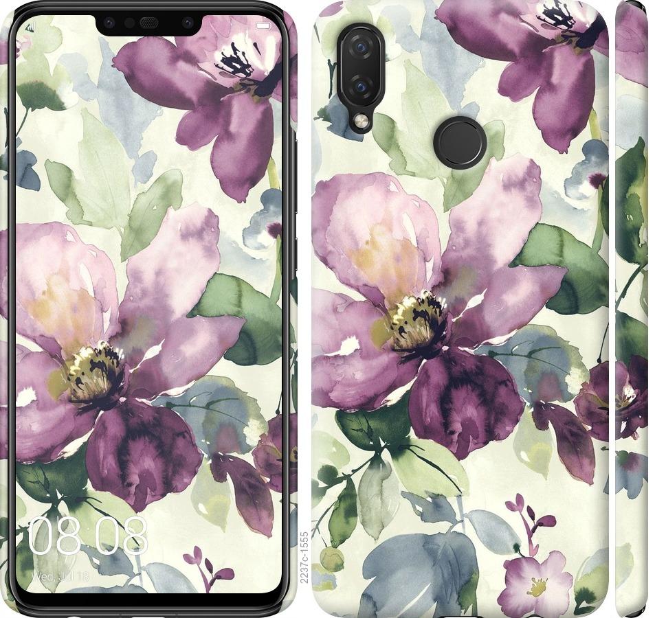 

Чохол на Huawei P Smart Plus Квіти аквареллю