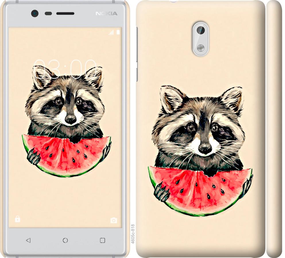 

Чехол на Nokia 3 Енотик с арбузом