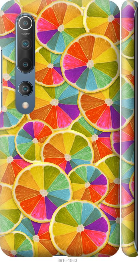 Чехол на Xiaomi Mi 10 Разноцветные дольки лимона
