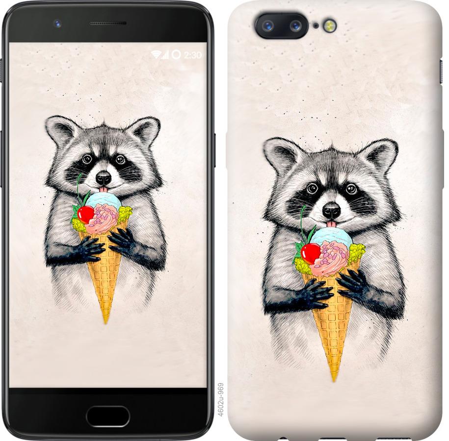 

Чохол на OnePlus 5 Єнот з морозивом