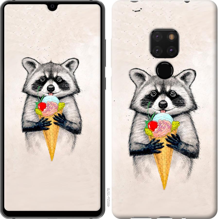 

Чохол на Huawei Mate 20 Єнот з морозивом