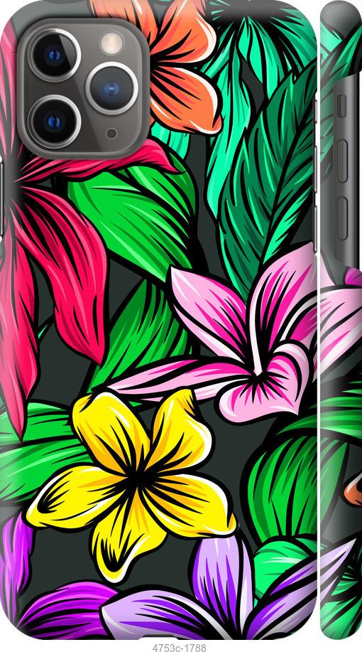 Чехол на iPhone 12 Тропические цветы 1