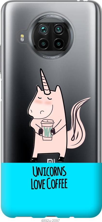 

Чохол на Xiaomi Mi 10T Lite Єдиноріжок з кавою