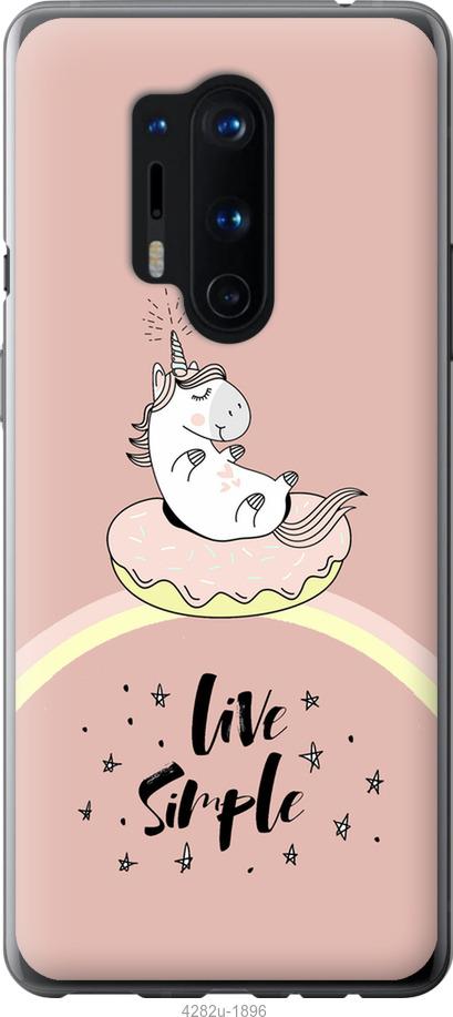 

Чехол на OnePlus 8 Pro Единорожка в пончике