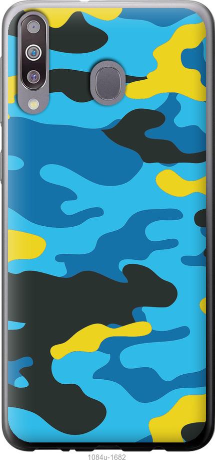 Чехол на Samsung Galaxy M30 Желто-голубой камуфляж