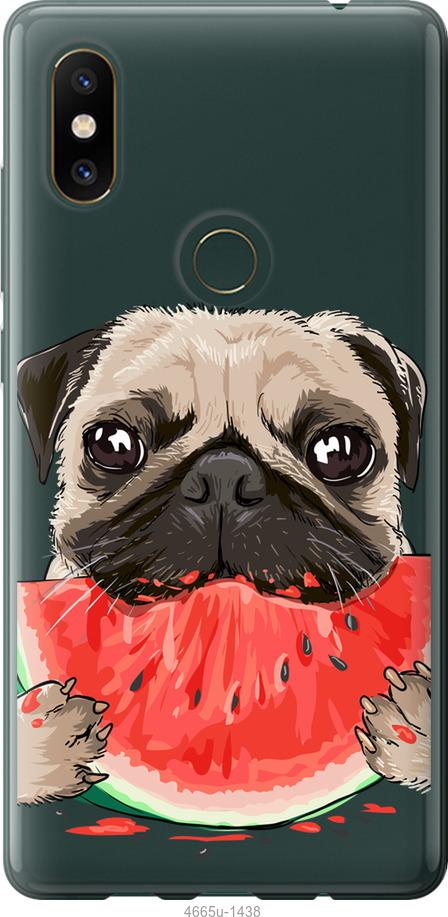 

Чехол на Xiaomi Mi Mix 2s Мопс и арбуз