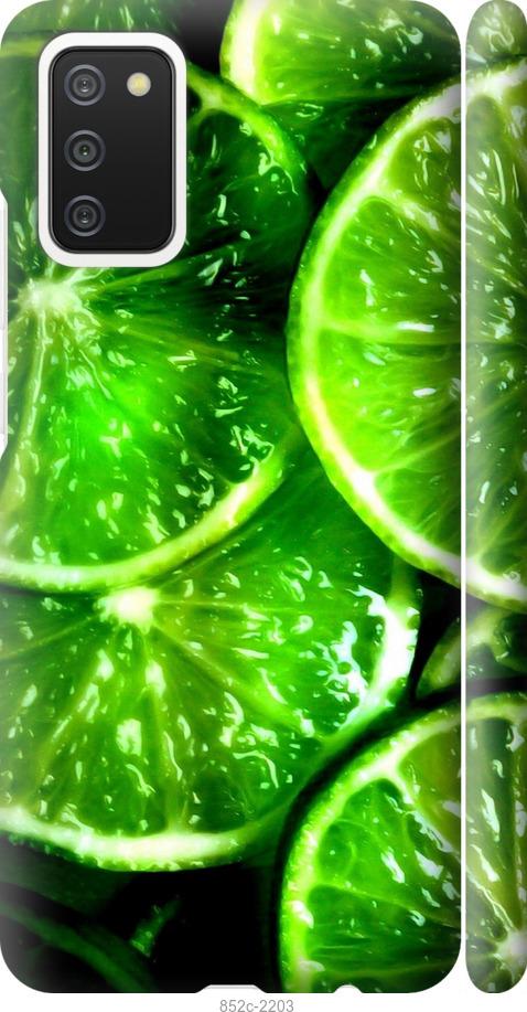 Чохол на Samsung Galaxy A03s A037F Зелені часточки лимона