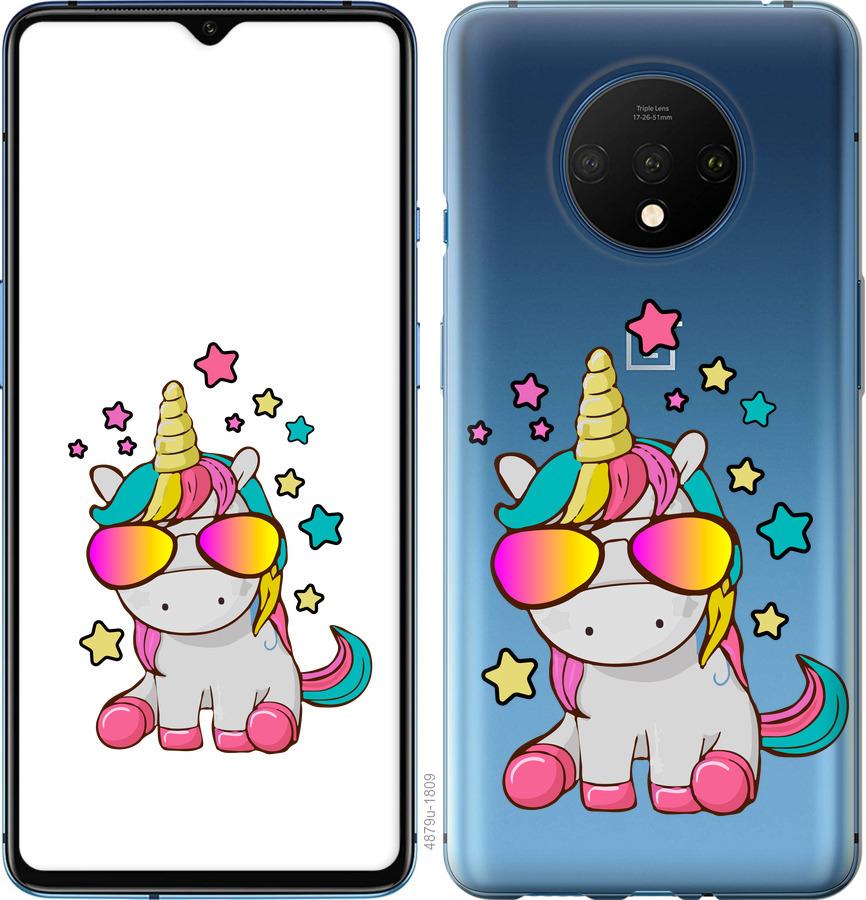

Чехол на OnePlus 7T Единорог в очках