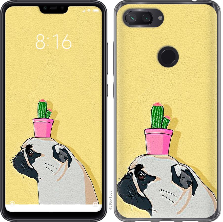 

Чохол на Xiaomi Mi 8 Lite Мопс з кактусом