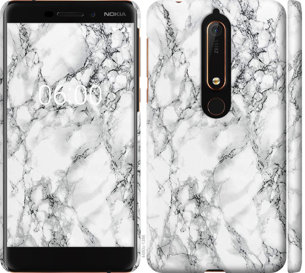 

Чохол на Nokia 6.1 мармур білий