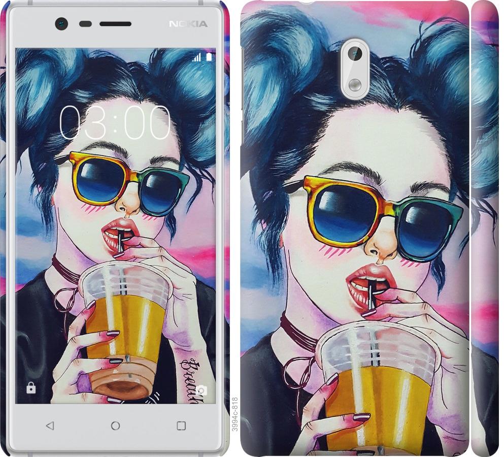 

Чехол на Nokia 3 Арт-девушка в очках