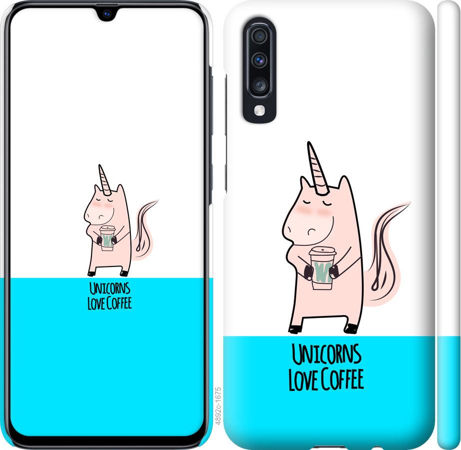 

Чохол на Samsung Galaxy A70 2019 A705F Єдиноріжок з кавою