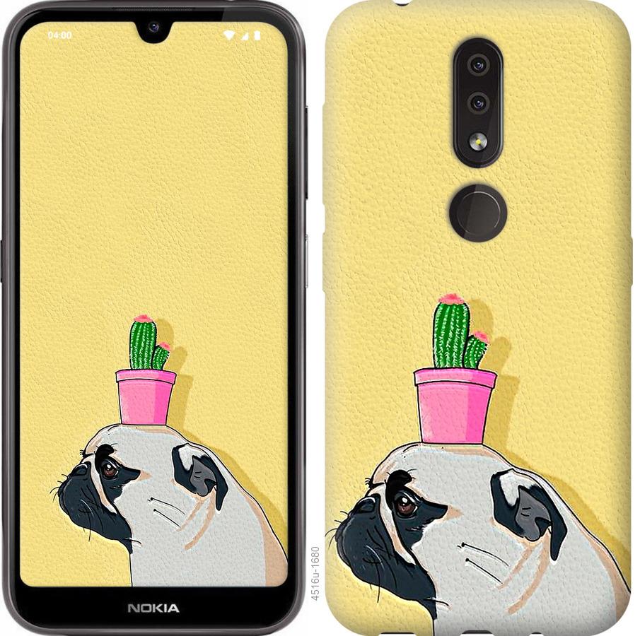 

Чохол на Nokia 4.2 Мопс з кактусом