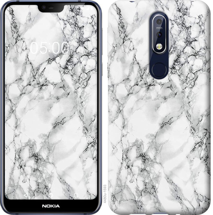 

Чохол на Nokia 7.1 мармур білий