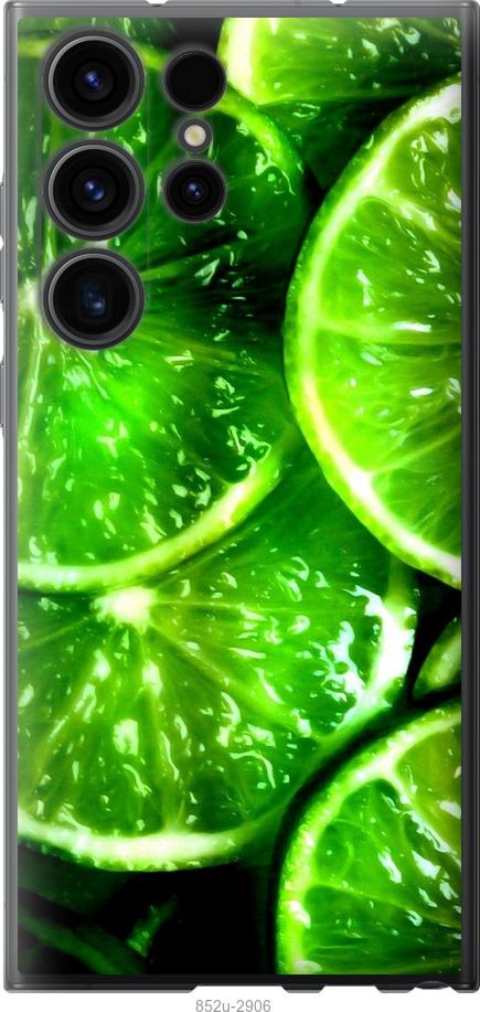 Чехол на Samsung Galaxy S23 Ultra Зелёные дольки лимона