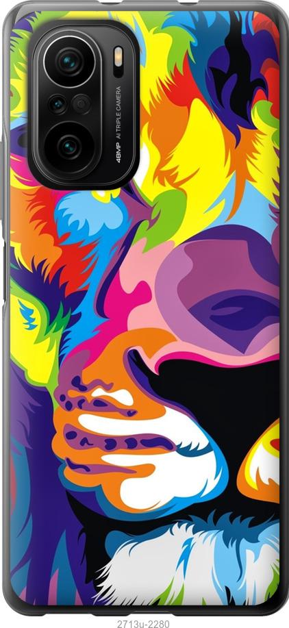 

Чохол на Xiaomi Poco F3 Різнобарвний лев
