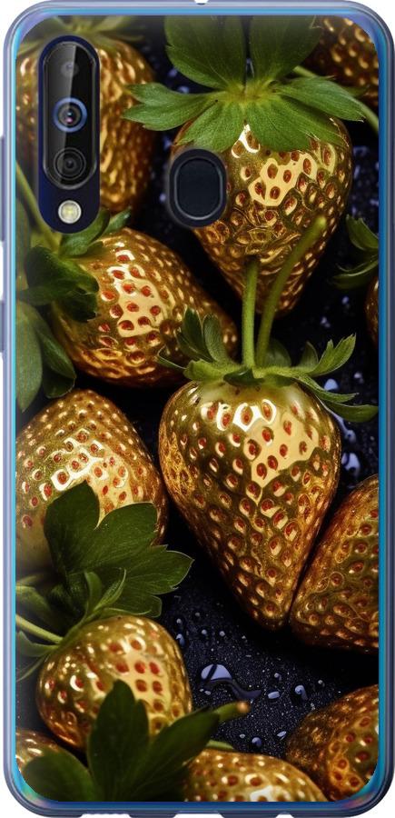 

Чехол на Samsung Galaxy A60 2019 A606F Золотая клубника