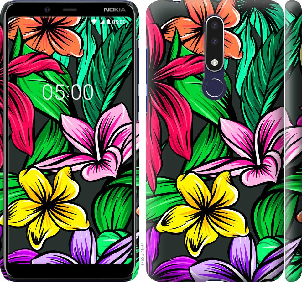 

Чехол на Nokia 3.1 Plus Тропические цветы 1