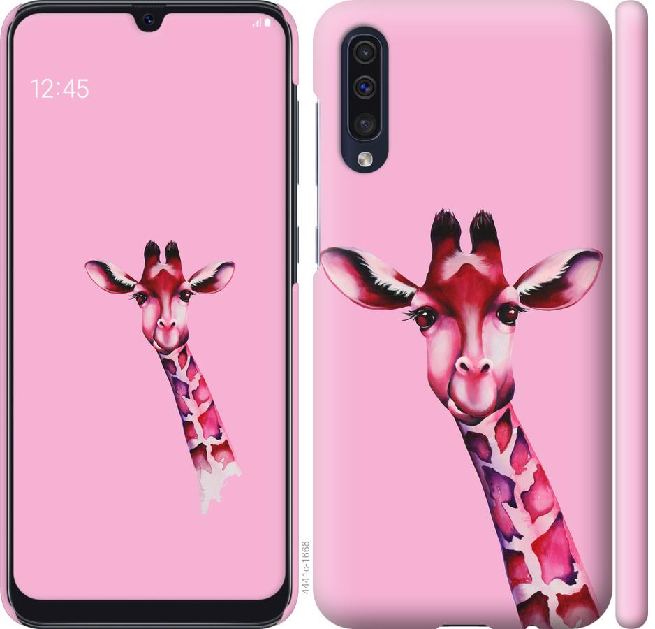 Чехол на Samsung Galaxy A30s A307F Розовая жирафа