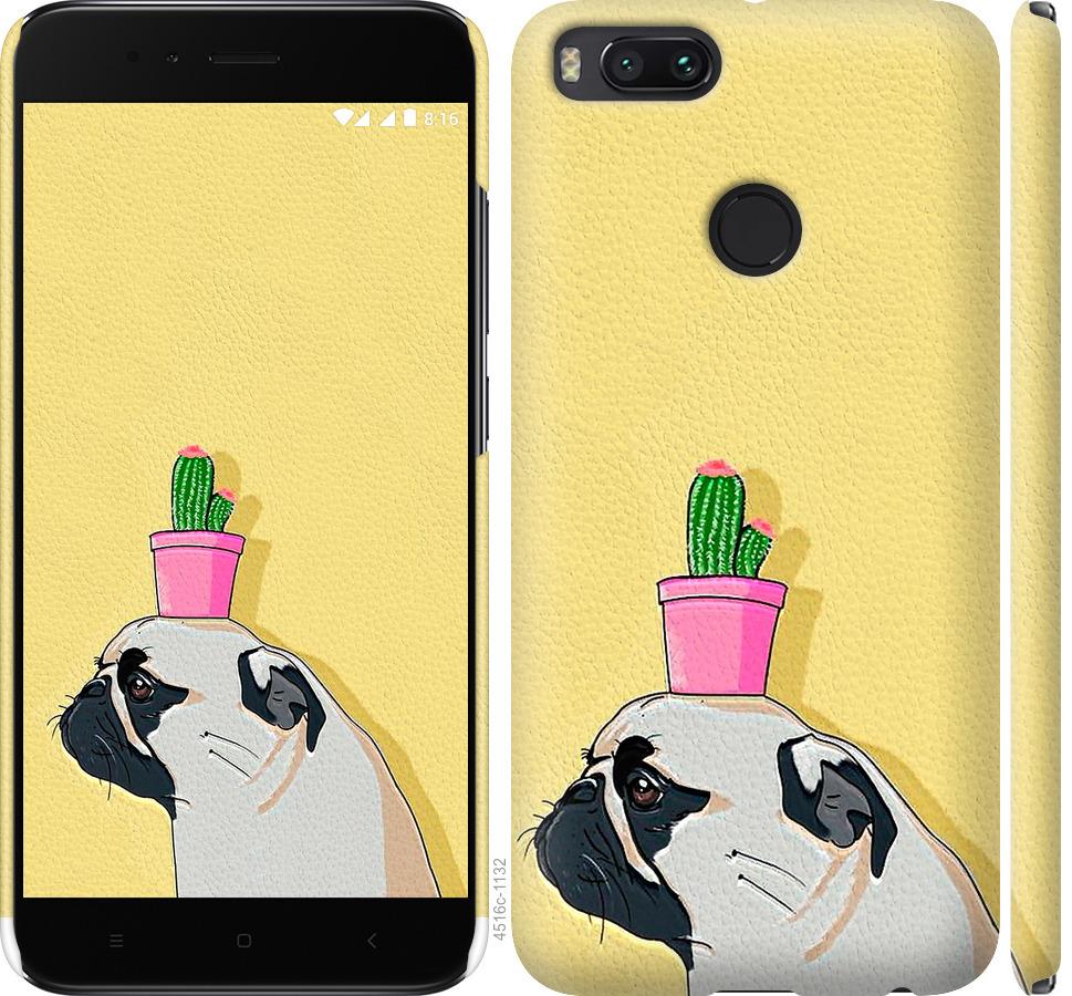 

Чохол на Xiaomi Mi 5X Мопс з кактусом