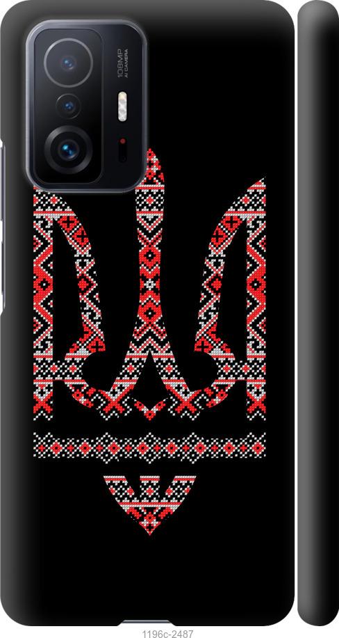 

Чохол на Xiaomi 11T Герб - вишиванка на чорному тлі