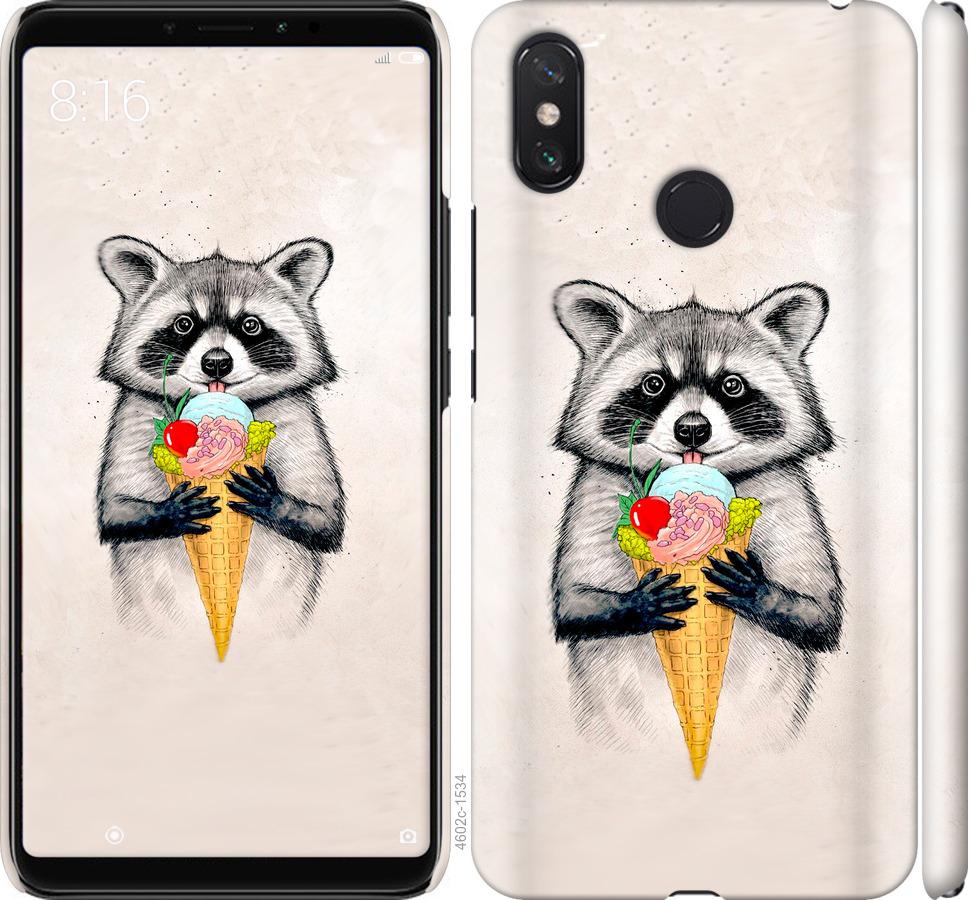 

Чохол на Xiaomi Mi Max 3 Єнот з морозивом