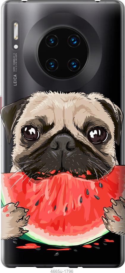 

Чехол на Huawei Mate 30 Pro Мопс и арбуз