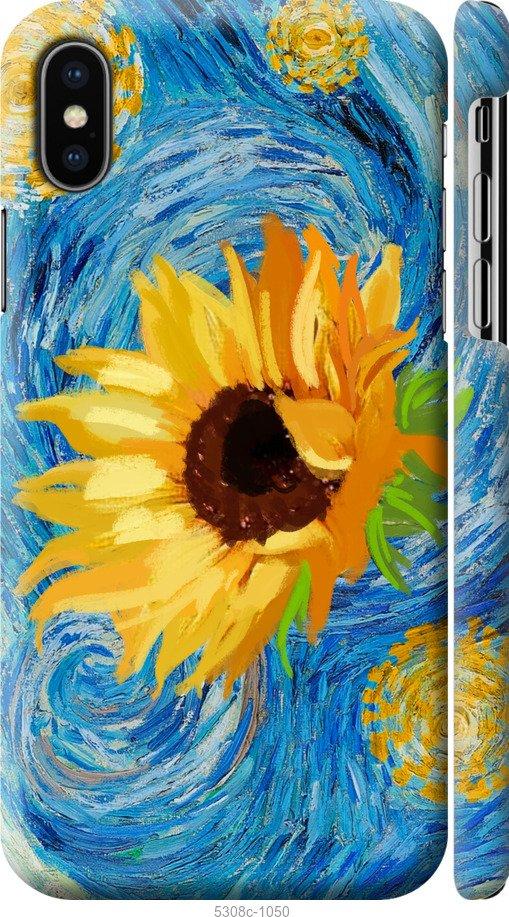 

Чохол на iPhone X Квіти жовто-блакитні