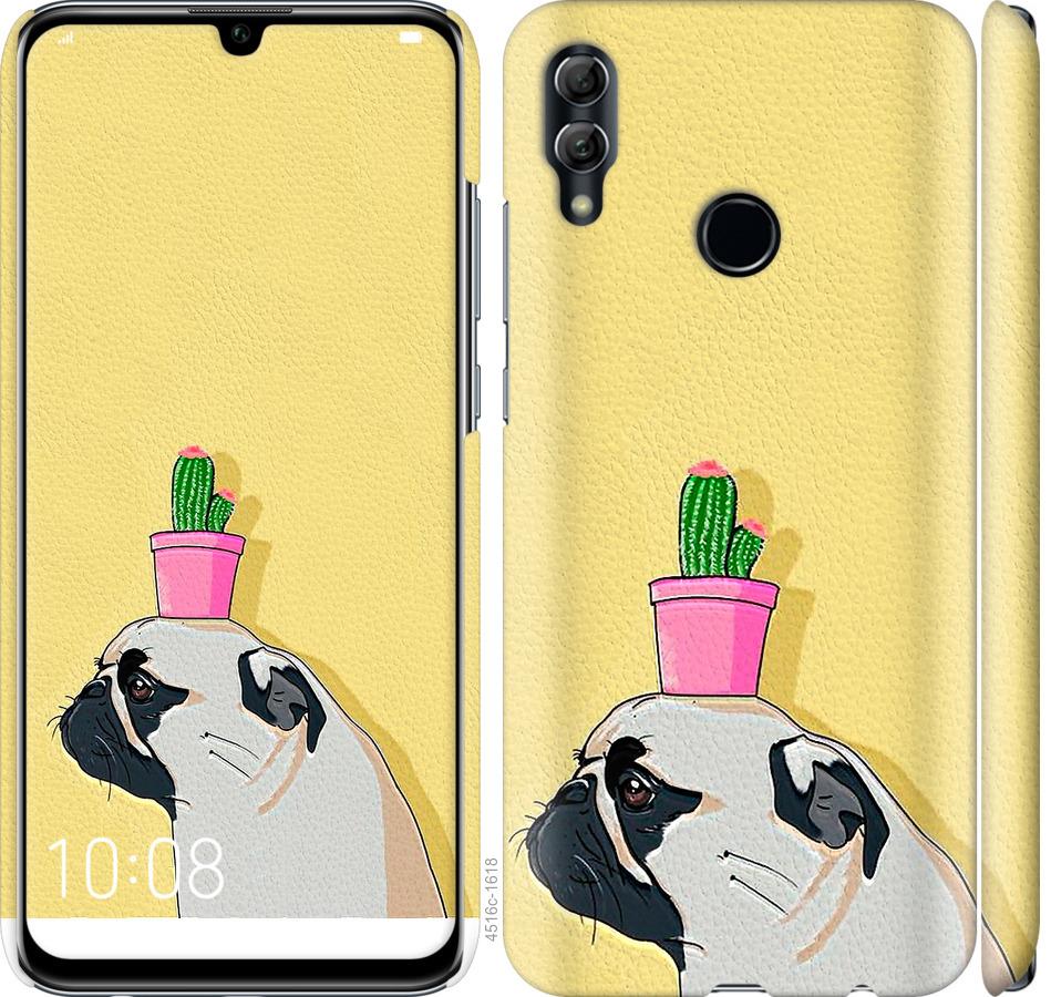

Чохол на Huawei Honor 10 Lite Мопс з кактусом
