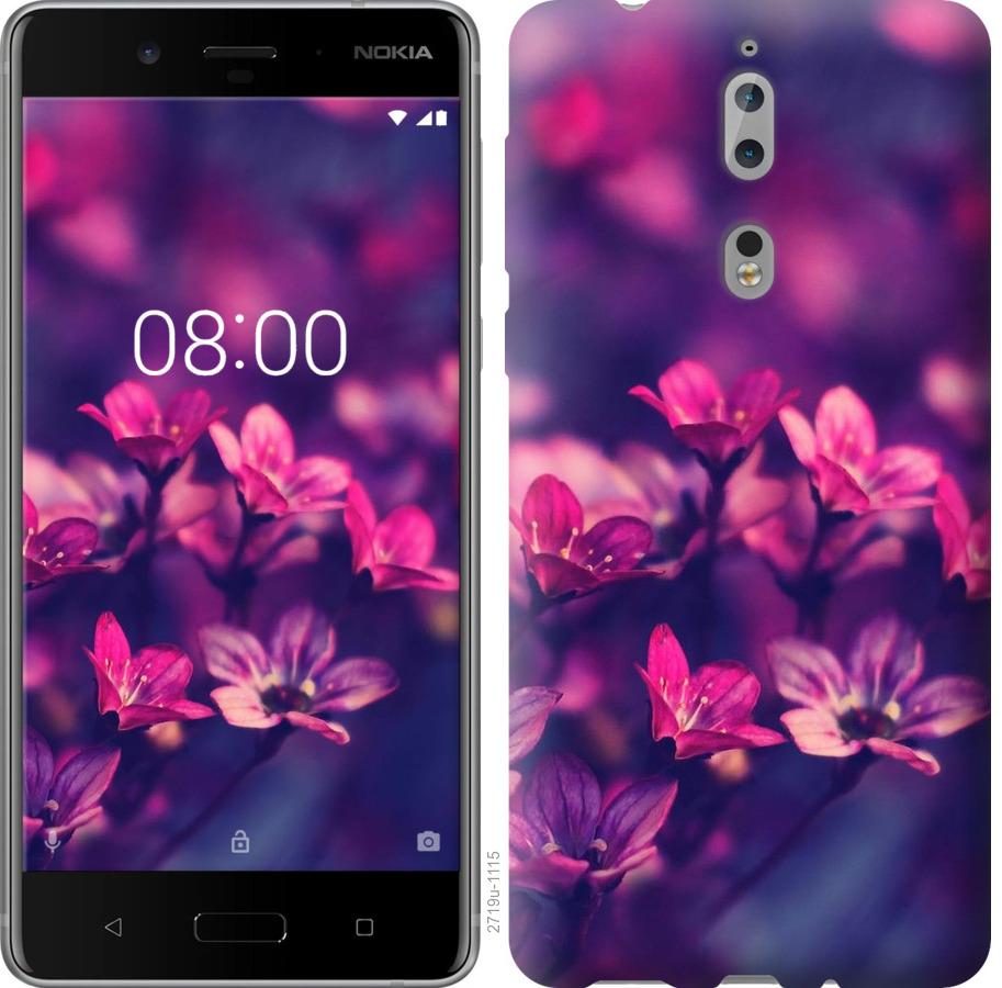 

Чохол на Nokia 8 Пурпурні квіти