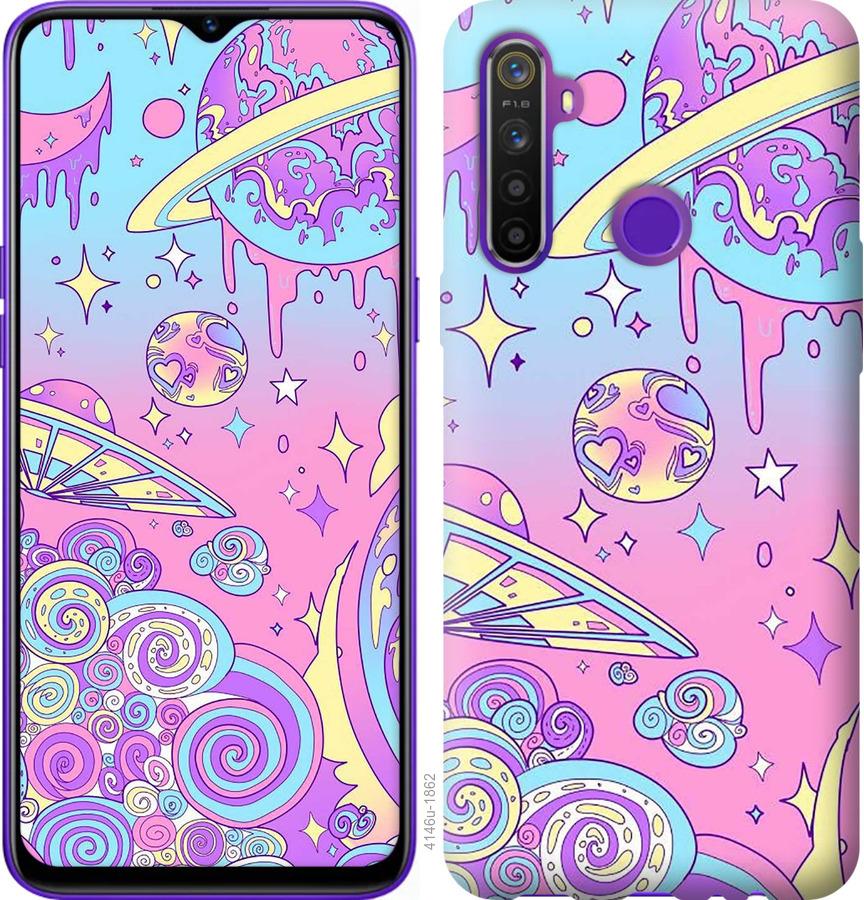 

Чохол на Realme 5 Рожева галактика