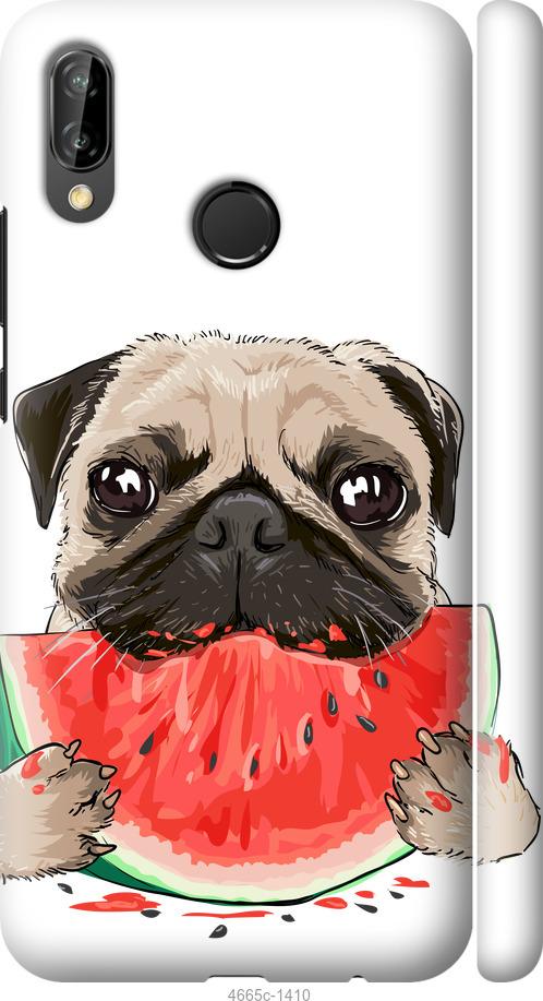 

Чехол на Huawei P20 Lite Мопс и арбуз