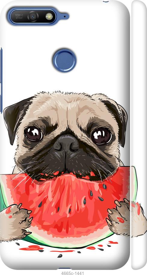 

Чехол на Huawei Honor 7A Pro Мопс и арбуз