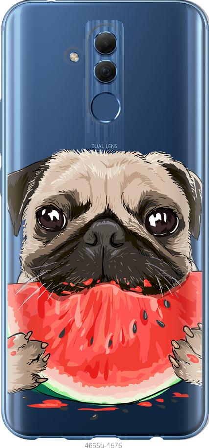 

Чехол на Huawei Mate 20 Lite Мопс и арбуз