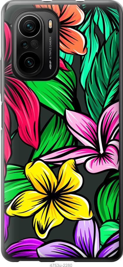 Чохол на Xiaomi Poco F3 Тропічні квіти 1