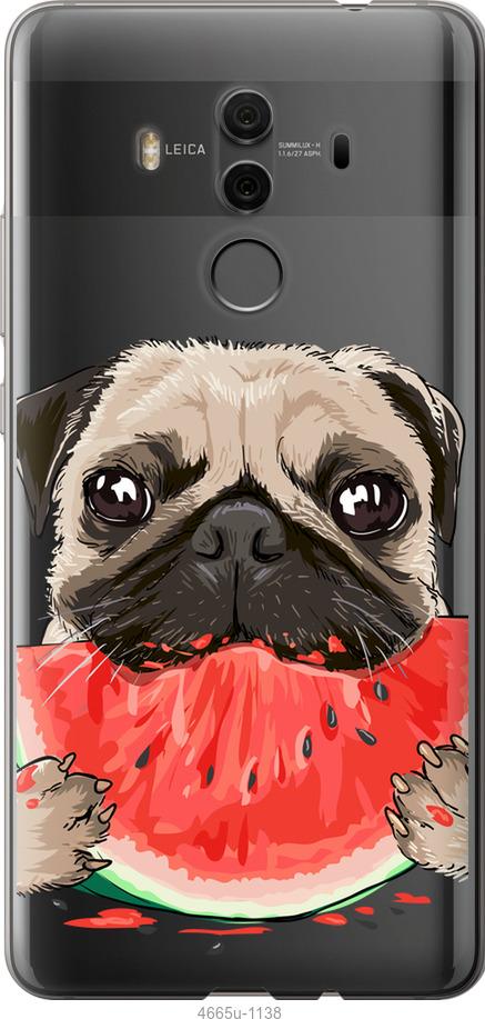 

Чехол на Huawei Mate 10 Pro Мопс и арбуз
