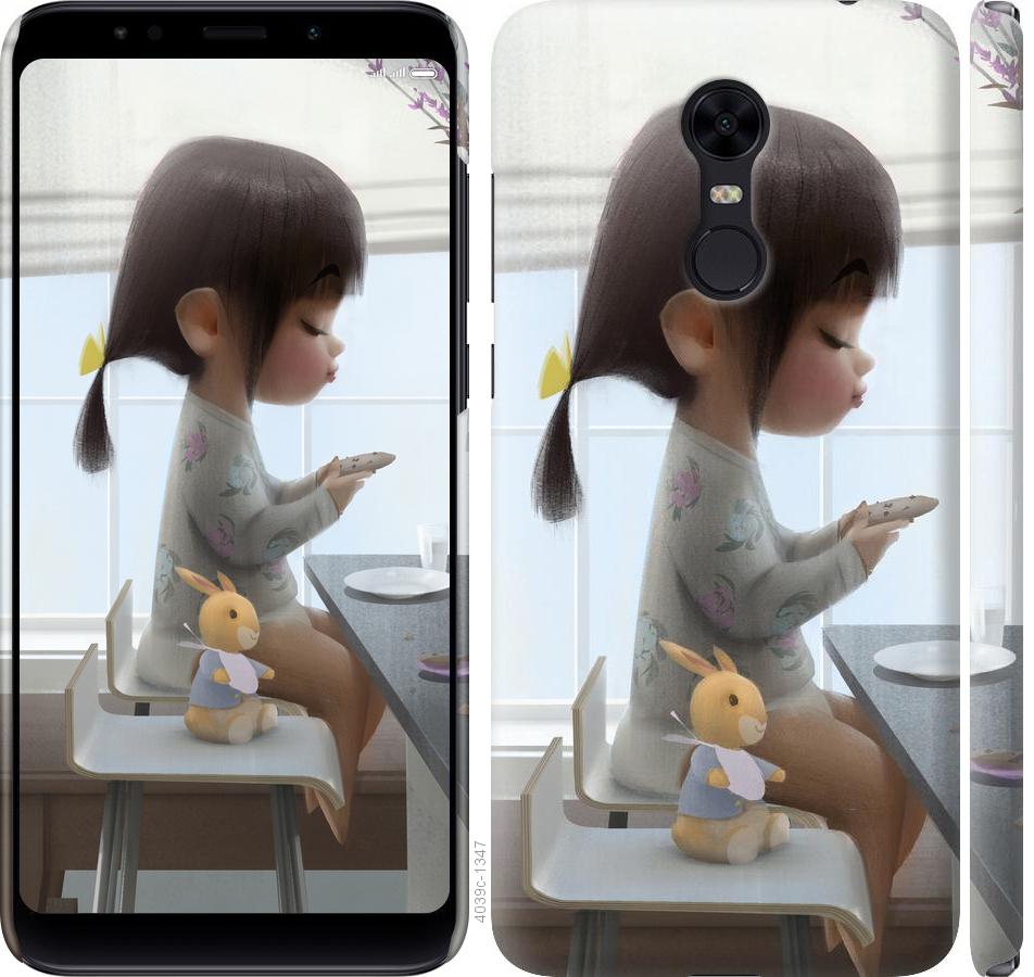 

Чехол на Xiaomi Redmi 5 Plus Милая девочка с зайчиком