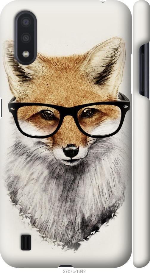 Чехол на Samsung Galaxy A01 A015F Лис в очках