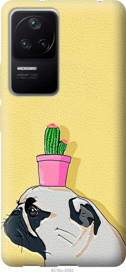 

Чохол на Xiaomi Redmi K40S Мопс з кактусом