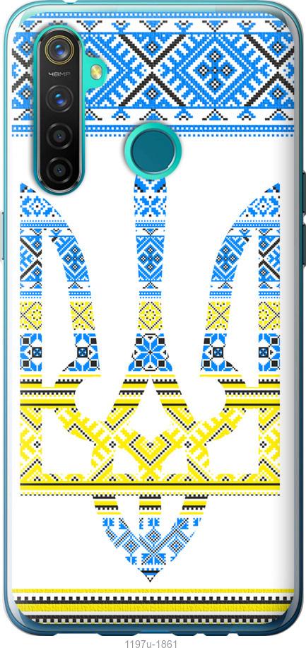 

Чохол на Realme 5 Pro Герб - вишиванка жовто-блакитна