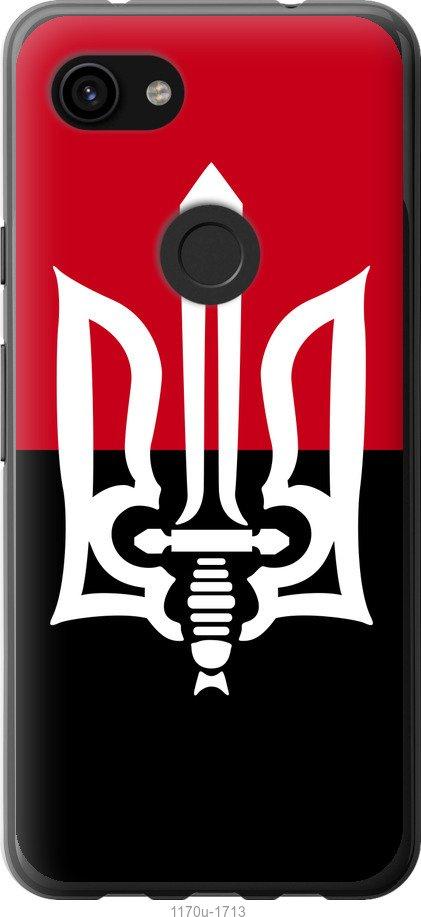 

Чехол на Google Pixel 3a XL Чорно-червоний прапор з тризубом
