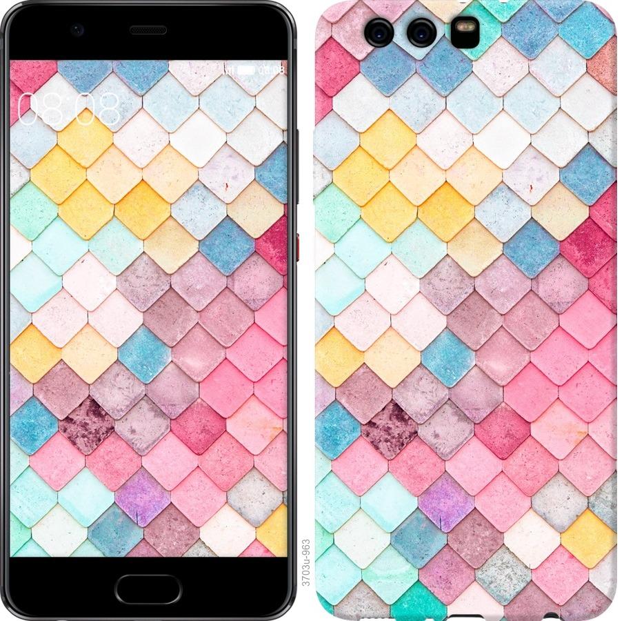 

Чехол на Huawei P10 Plus Красочная черепица