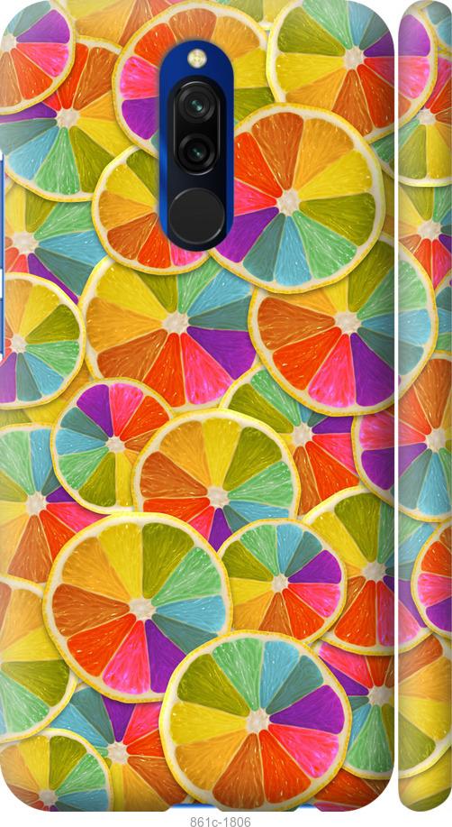 Чехол на Xiaomi Redmi 8 Разноцветные дольки лимона