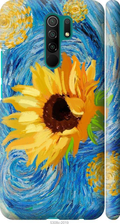 

Чохол на Xiaomi Redmi 9 Квіти жовто-блакитні